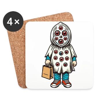 Gespenstische Party Lustiges Halloween Streetwear - Untersetzer (4er-Set) - Weiß - Vorne