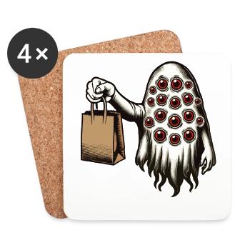 Spooky Party Trick Or Treat Halloween - Coasters (set of 4) - white - Front