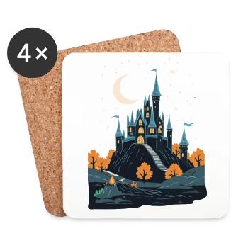 Spooky Haunted Castle Magical Haunted Castle - Coasters (set of 4) - white - Front