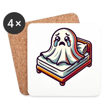 Fantôme triste Drôle Ghost Design - Dessous de verre (lot de 4) - blanc - Devant