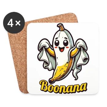 Funny Banana Ghost Boonana - Coasters (set of 4) - white - Front