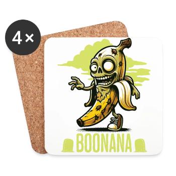 Drôle Banane Zombie Zombie Boonana - Dessous de verre (lot de 4) - blanc - Devant
