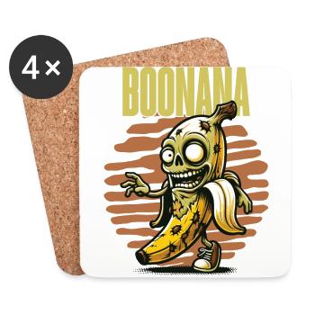 Drôle Banane Zombie Boonana Décoration d’Halloween - Dessous de verre (lot de 4) - blanc - Devant