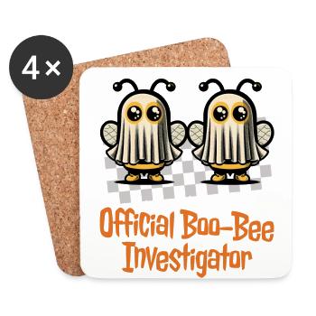 Official Boo Bee Examiner Funny Saying - Coasters (set of 4) - white - Front