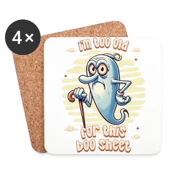 Drôle de dicton Design Grumpy Old Ghost - Dessous de verre (lot de 4) - blanc - Devant