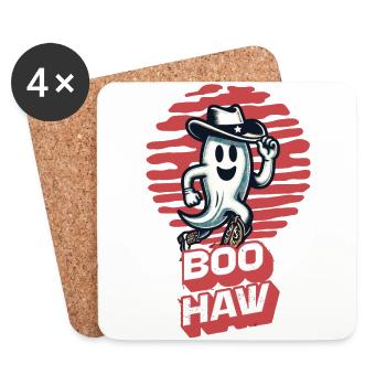 Funny Cowboy Ghost Says Boo Haw Costume Idea - Coasters (set of 4) - white - Front