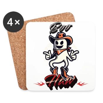 Drôle de fantôme de cow-boy dit boo haw - Dessous de verre (lot de 4) - blanc - Devant