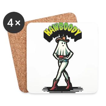 Cowboy Girl Ghost Funny Hawboody Saying - Coasters (set of 4) - white - Front