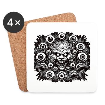 Gloomy Eyes Creepy Halloween Design - Coasters (set of 4) - white - Front