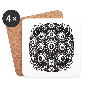 Düstere Monster Augen Creepy Halloween Design - Untersetzer (4er-Set) - Weiß - Vorne