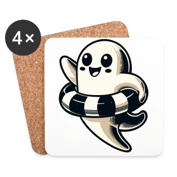 Summer Halloween Funny Retro Vintage Style - Coasters (set of 4) - white - Front