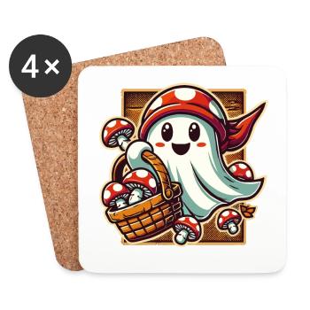 Mushroom Lover, Ghost, Mushrooms, Collector, Spirit - Coasters (set of 4) - white - Front