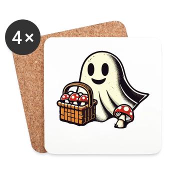 unheMushroom Picker Ghost Ghostly Mushroom Lover - Coasters (set of 4) - white - Front