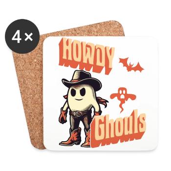 Drôle Cowboy Ghost Salutation Ghosts Girls - Dessous de verre (lot de 4) - blanc - Devant