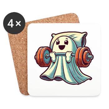 Fun gym Entraînement Renforcement musculaire - Dessous de verre (lot de 4) - blanc - Devant