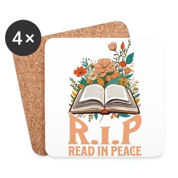Lire En Paix Drôle Halloween Dicton Design - Dessous de verre (lot de 4) - blanc - Devant