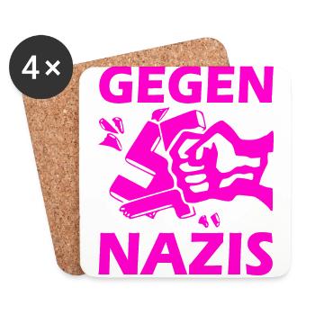 Against nazis fist - Coasters (set of 4) - white - Front