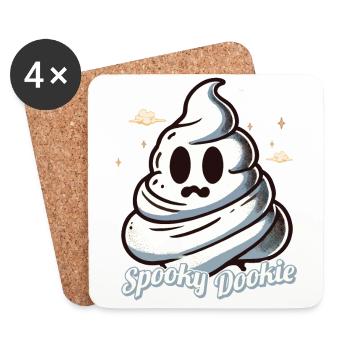 Drôle Effrayant Dookie Caca Pile Fantôme - Dessous de verre (lot de 4) - blanc - Devant