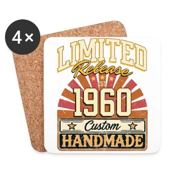 Limited 1960 Lustige Sprüche Geschenk Geburtstag - Untersetzer (4er-Set) - Weiß - Vorne