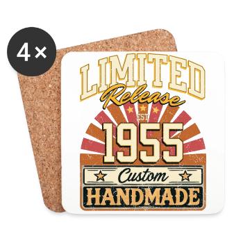 Limited 1955 Lustige Sprüche Geschenk Geburtstag - Untersetzer (4er-Set) - Weiß - Vorne