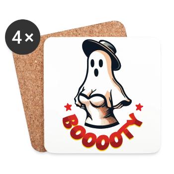 Lustiges Halloween Vintage retro Booty Geist Spaß - Untersetzer (4er-Set) - Weiß - Vorne