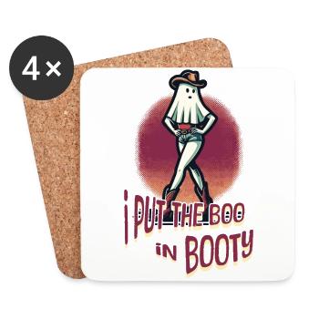 Funny Halloween Girl: I Put The Boo In Booty - Coasters (set of 4) - white - Front