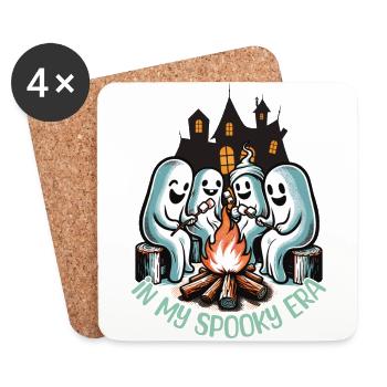 Les fantômes d’Halloween à mon époque effrayante - Dessous de verre (lot de 4) - blanc - Devant