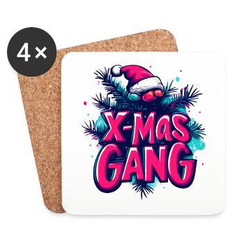 L’équipe de Noël du gang de Noël - Dessous de verre (lot de 4) - blanc - Devant