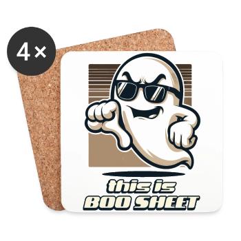 Funny Halloween Ghost This Is Boo Sheet - Coasters (set of 4) - white - Front