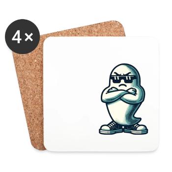 Drôle de fantôme d’Halloween 'This Is Boo Sheet' - Dessous de verre (lot de 4) - blanc - Devant