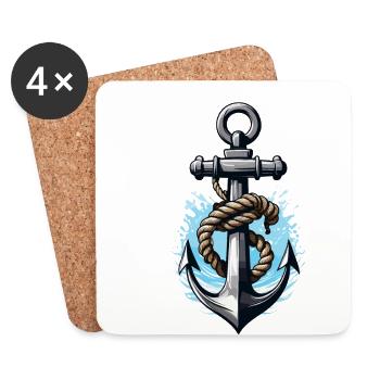 Aesthetic Anchor Design - Coasters (set of 4) - white - Front