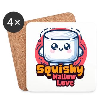 Sweet Marshmallow Squishy Mallow Love - Coasters (set of 4) - white - Front