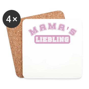 Mama's Liebling rosa Geschenk Mama Tochter - Untersetzer (4er-Set) - Weiß - Vorne