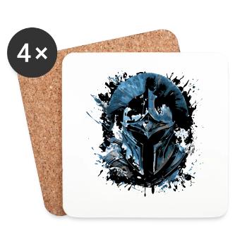 Spartan Helmet Symbol Gladiator - Coasters (set of 4) - white - Front
