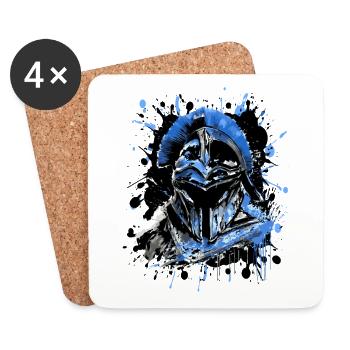 Mythologie du casque de Sparte - Dessous de verre (lot de 4) - blanc - Devant
