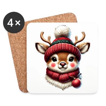 weBezauberndes Vintage Design für Weihnachten - Untersetzer (4er-Set) - Weiß - Vorne