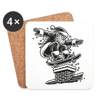 Christmas Skater Santa Streetwear Style - Coasters (set of 4) - white - Front