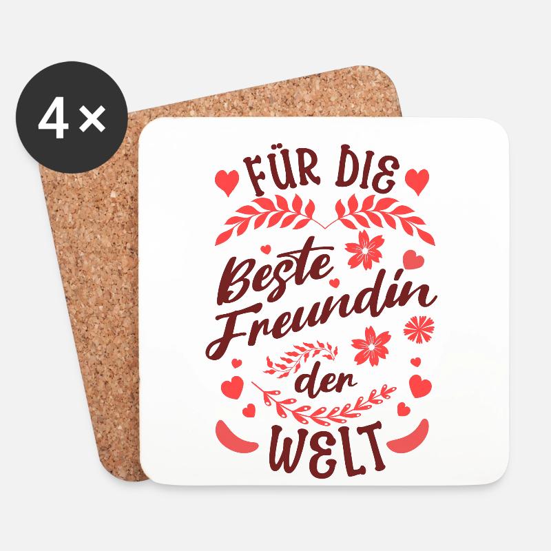 Beste Freundin der Welt Seelenverwandte - Untersetzer (4er-Set) - Weiß