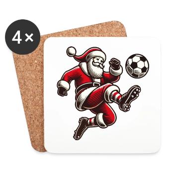 fSoccer jouant au Père Noël - Dessous de verre (lot de 4) - blanc - Devant