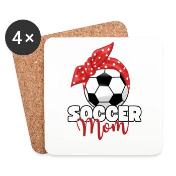 Soccer Mom Fußball Mama Fußballer Mama Spruch - Untersetzer (4er-Set) - Weiß - Vorne
