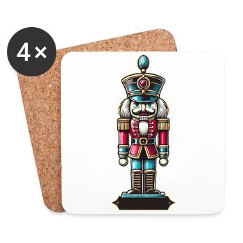 Christmas Nutcracker Retro Style - Coasters (set of 4) - white - Front