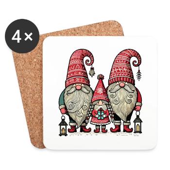 Gnomes de Noël Gnomes mignons Gnomes Gnomes - Dessous de verre (lot de 4) - blanc - Devant