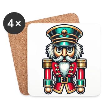 Casse-noisette de Noël Classique élégant - Dessous de verre (lot de 4) - blanc - Devant