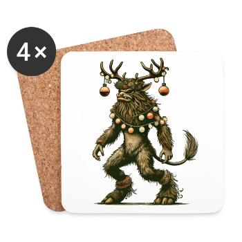 Festive Krampus Christmas Magic - Coasters (set of 4) - white - Front
