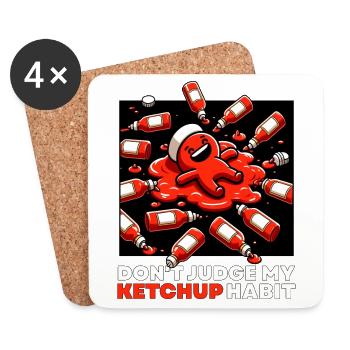 NE JUGEZ PAS MON HABITUDE DU KETCHUP - Dessous de verre (lot de 4) - blanc - Devant