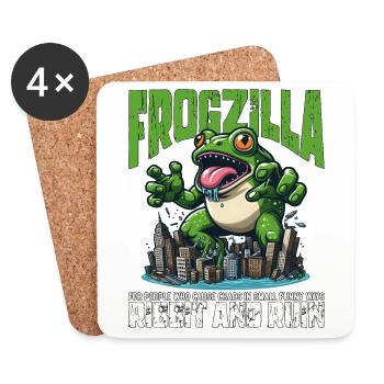 RIBBIT AND RUIN - FROGZILLA - Coasters (set of 4) - white - Front
