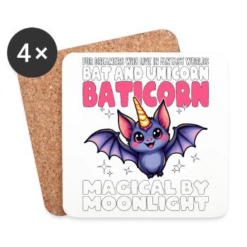MAGICAL BY MOONLIGHT - BAT AND UNICORN - BATICORN - Coasters (set of 4) - white - Front