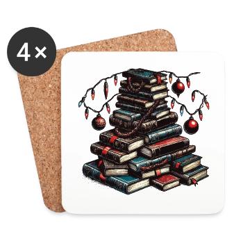 Christmas joy for book lovers - Coasters (set of 4) - white - Front