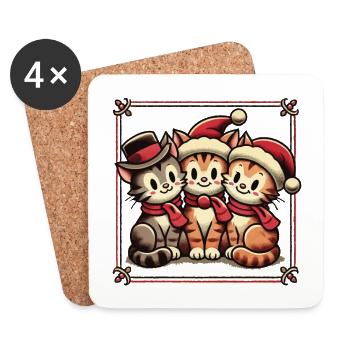 niCute Cats Christmas Retro Style - Coasters (set of 4) - white - Front