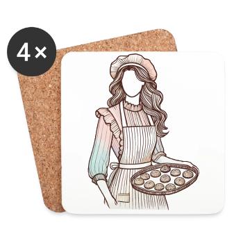 Loving Baker Charm - Coasters (set of 4) - white - Front